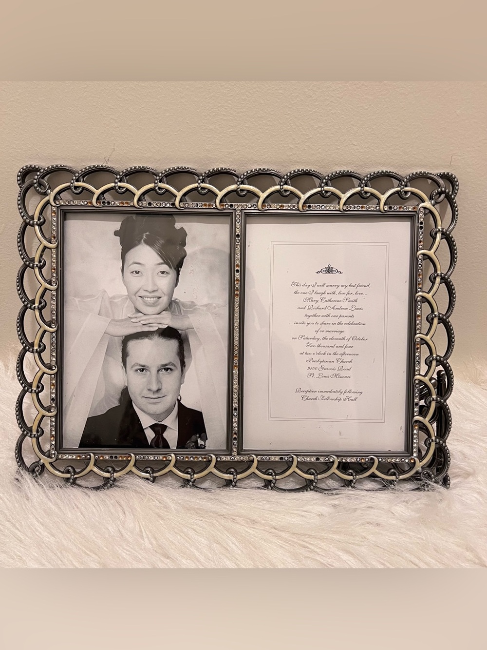 Crystal Studded Double Invitation Frame by Royal Limited